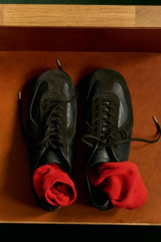 AARON LEVINE X ZARA LEATHER TRAINERS - Black by Zara - Image 0