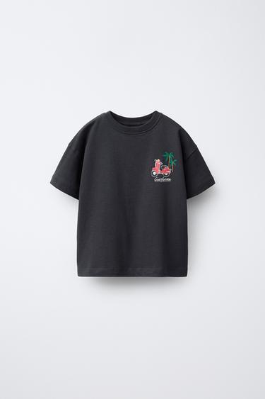 PRINTED T-SHIRT - Anthracite grey by Zara