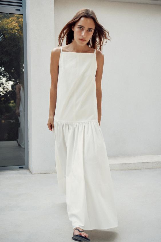 ZW COLLECTION PLEATED DRESS - White by Zara - Image 0