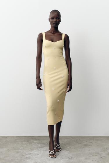 FLORAL STRETCH DRESS - Yellow by Zara - Image 0