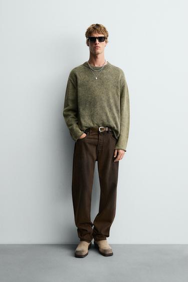 WASHED COTTON SWEATER - washed green by Zara - Image 0
