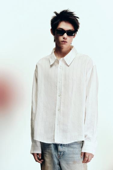 IRREGULAR STRIPE FLOWING SHIRT - striped by Zara