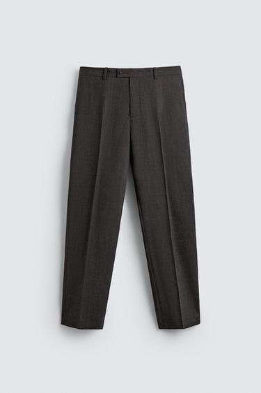 100% WOOL SUIT TROUSERS LIMITED EDITION - Dark brown by Zara