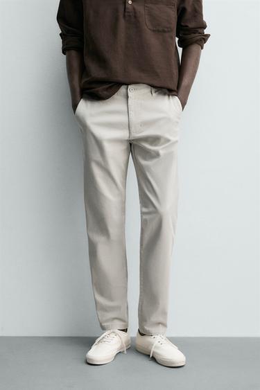 SKINNY FIT CHINO TROUSERS - Light grey by Zara