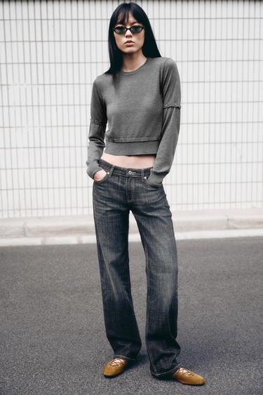 KNITTED SWEATER WITH DETACHABLE BUTTONS - Grey by Zara