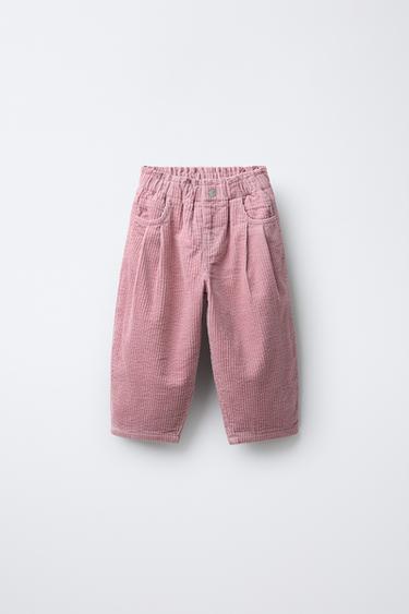 CORDUROY TROUSERS WITH FLEECE LINING - Pink by Zara