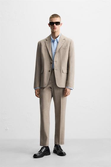 WOOL SUIT TROUSERS - Beige by Zara - Image 0