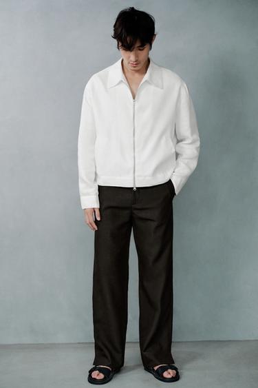 100% LINEN JACKET - White by Zara