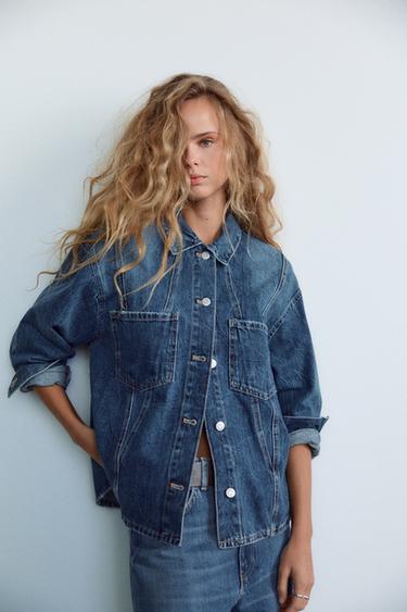 TRF DENIM OVERSHIRT - Blue by Zara
