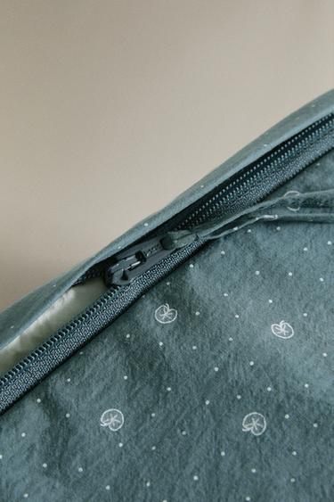 CHILDREN'S LEAF PRINT COTTON WASH BAG - Blue by Zara