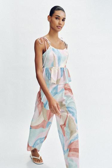 PRINTED STRAPPY TOP - Multicoloured by Zara