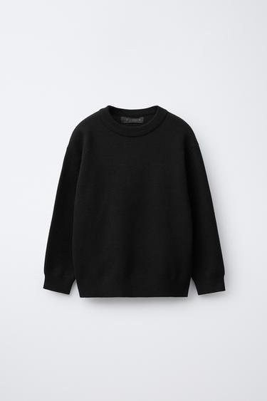 PLAIN KNIT SWEATER - Black by Zara
