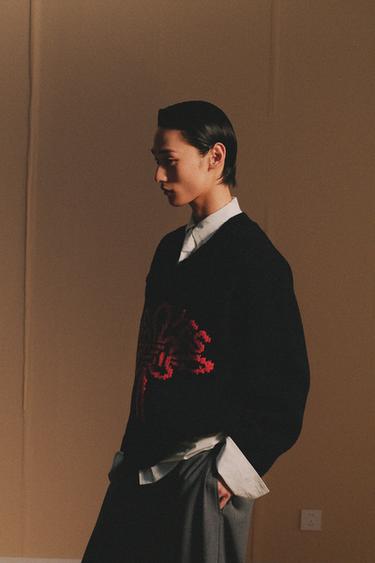 JACQUARD SWEATER X AO YES - Black by Zara