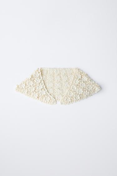 CROCHET KNIT CARDIGAN - Ecru by Zara