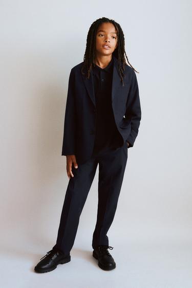 TEXTURED SUIT TROUSERS - Ink blue by Zara