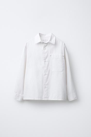 FLANNEL SHIRT WITH POCKET - White by Zara