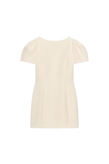 SHORT DRESS WITH PLEATS AND POCKETS - Oyster-white by Zara