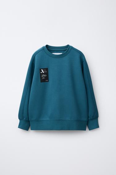 SPORTY LOGO SWEATSHIRT - Bluish by Zara