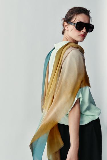 MODAL SILK PRINTED SCARF - Multicoloured by Zara