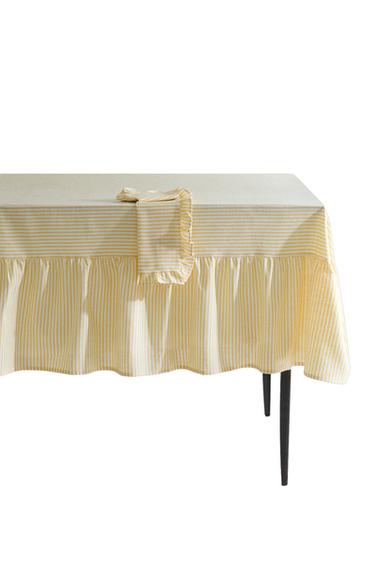 RUFFLED COTTON TABLECLOTH - Yellow by Zara