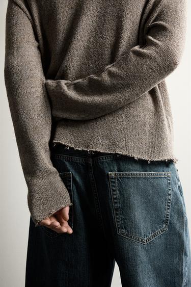 RELAXED FIT KNIT T-SHIRT - Stone by Zara