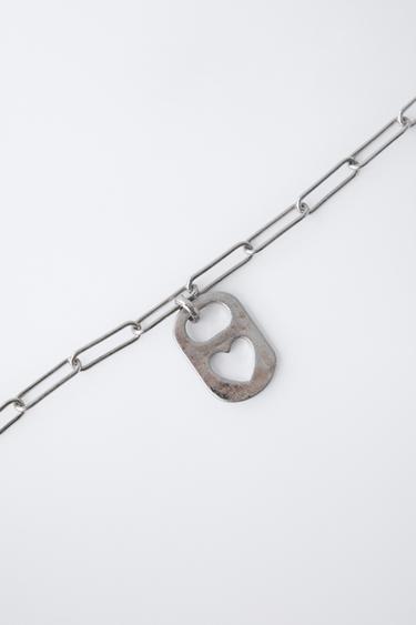 PACK OF TWO PLATE AND DICE NECKLACES - Silver by Zara