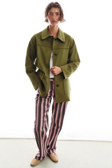 FAUX SUEDE COAT - Pistachio by Zara