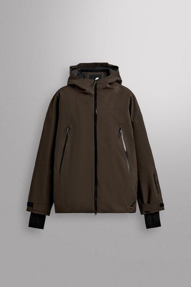 RECCO® WATERPROOF SKI PUFFER JACKET - Brown by Zara