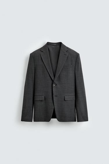 TEXTURED SUIT BLAZER - Anthracite Grey by Zara
