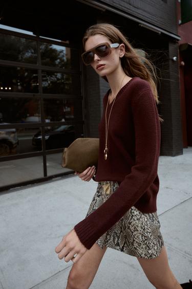 ASYMMETRIC SKORT WITH APPLIQUE - Snake by Zara