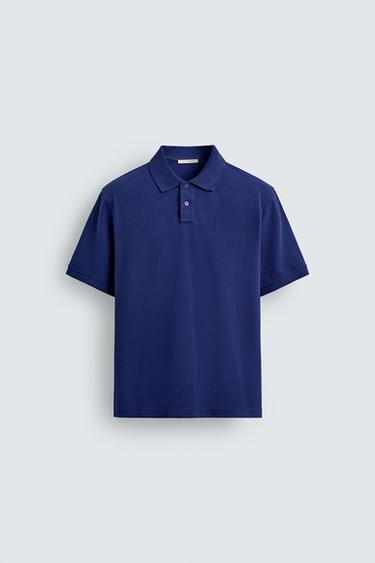 REGULAR FIT PIQUÉ POLO SHIRT - Bluish by Zara