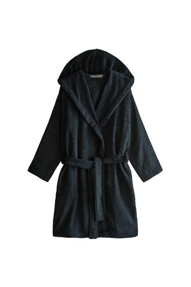 HOODED BATHROBE (360 GXM²) - Navy blue by Zara
