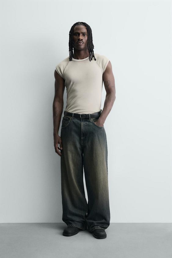 BAGGY FIT JEANS - Blue / Green by Zara - Image 0