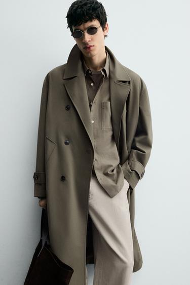 OVERSIZE FLOWING FIT TRENCH COAT - Taupe grey by Zara