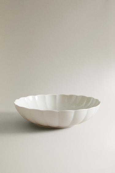 SCALLOPED PORCELAIN SALAD BOWL - White by Zara - Image 0