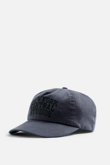 PRINTED FLAT PEAK CAP - Dark grey by Zara
