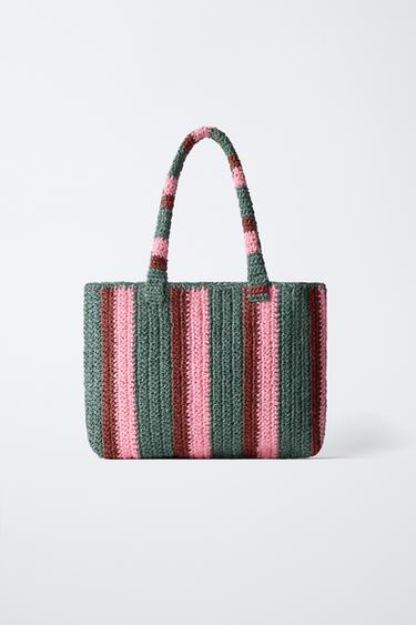 STRIPED TOTE BAG - Pink by Zara
