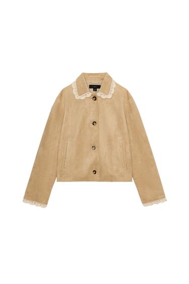 FAUX SUEDE JACKET - Beige by Zara