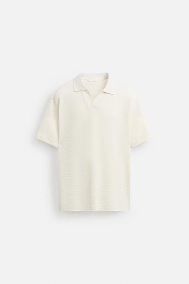 GEOMETRIC JACQUARD POLO SHIRT - Ecru by Zara