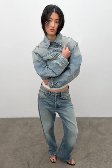 TRF RIPPED DENIM JACKET - Blue by Zara