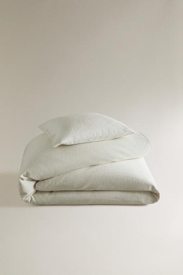 JACQUARD COTTON BEDSPREAD - Oyster-white by Zara