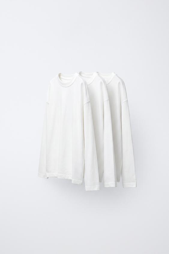 3-PACK OF PLAIN T-SHIRTS - White by Zara - Image 0