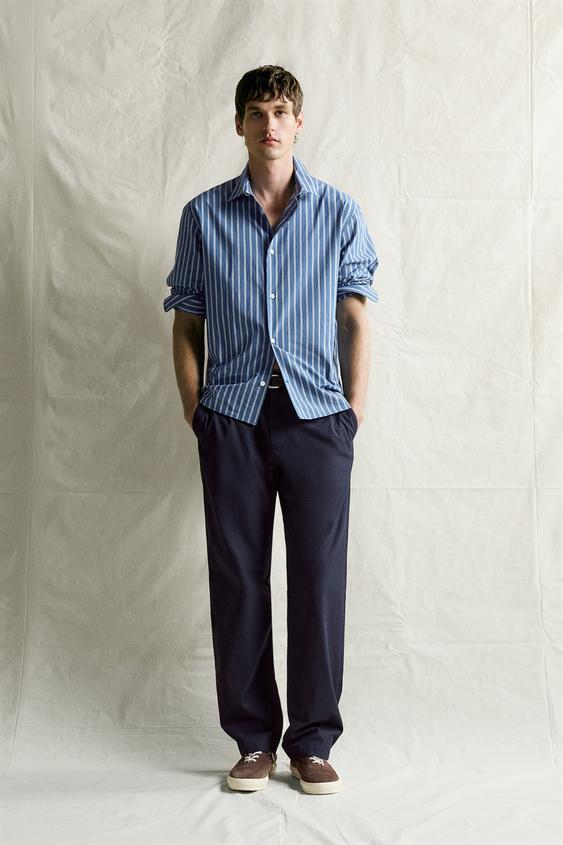 COMFORT RELAXED FIT TROUSERS - Dark navy by Zara - Image 0