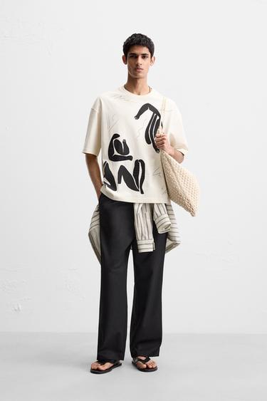 PRINTED PATCH T-SHIRT - Oyster-white by Zara - Image 0