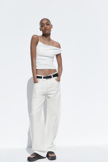 ASYMMETRIC RUFFLED TOP - White by Zara - Image 0