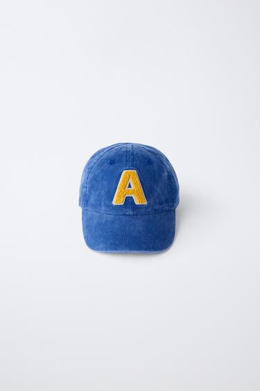 FADED-EFFECT INITIAL PATCH CAP - Bluish by Zara