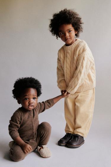 ZARA TIMELESS - CABLE-KNIT WOOL JUMPER - Vanilla by Zara