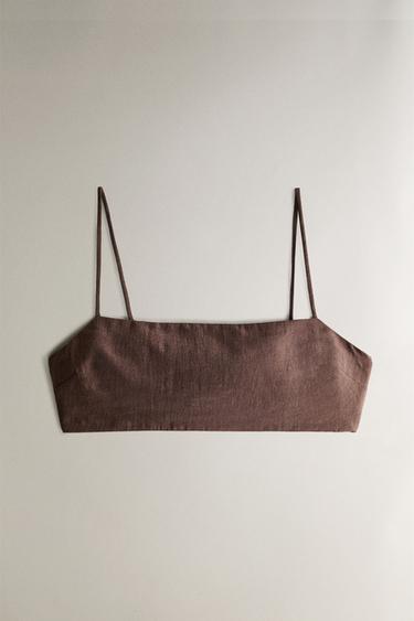 PLAIN STRAPPY TOP - Brown by Zara - Image 0