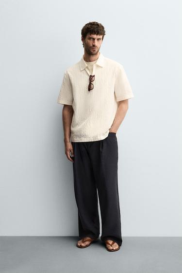 SEERSUCKER POLO SHIRT - White by Zara - Image 0