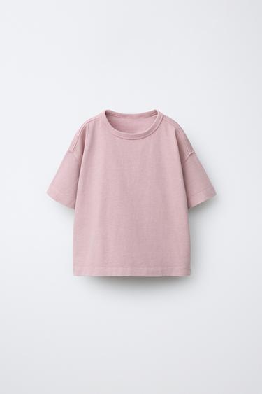 PLAIN GARMENT DYE T-SHIRT - Faded pink by Zara